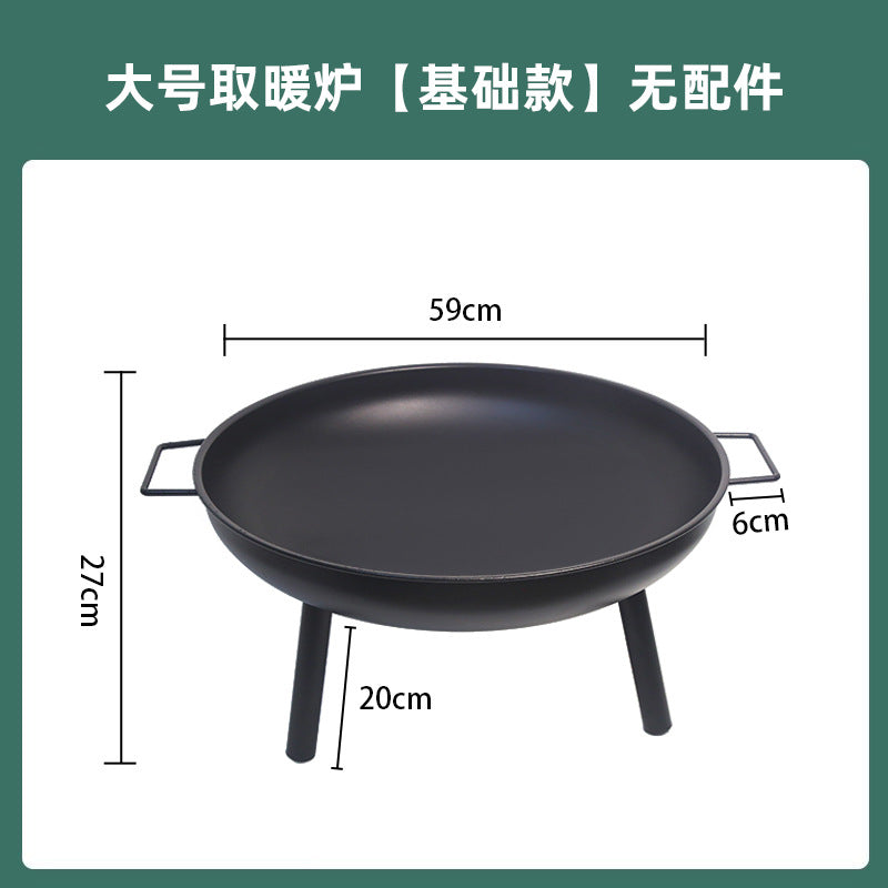 Firewood stove outdoor courtyard round fire pit portable 4-5 people for home charcoal heating stove export fire pit in stock