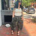 European and american style loose camouflage cropped jeans -  cross-border women's streetwear fashion wide leg denim pants