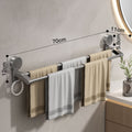 Gun gray towel rack double rod-70cm [strong suction cup]