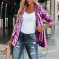 2025 spring european and american cross-border e-commerce women's fashion amazon new arrival multi-color sequin long sleeve chic blazer