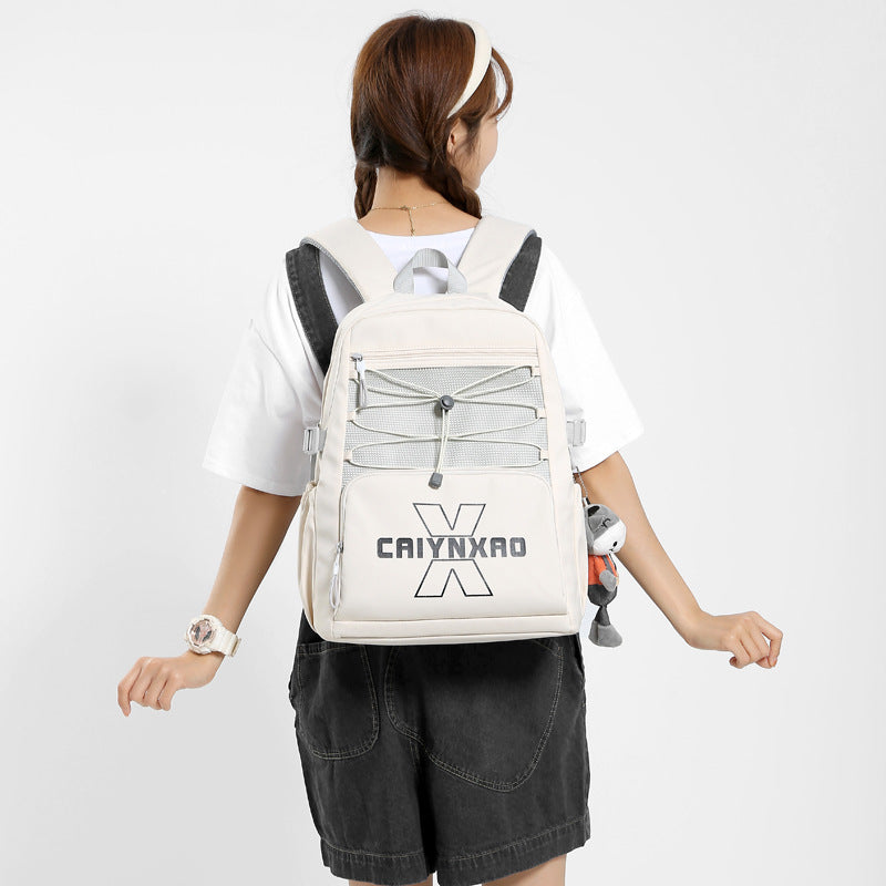 New junior high school schoolbag female student backpack waterproof large capacity high school schoolbag Korean version casual college student backpack