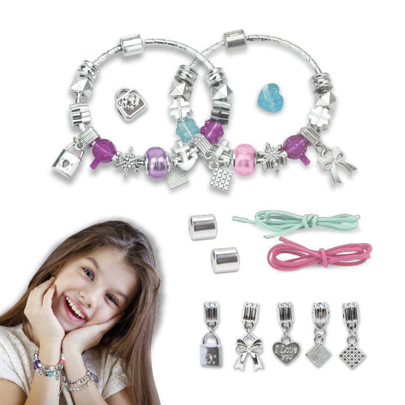 Cross-border export  girl DIY necklace bracelet beaded toy girl creative jewelry gift box wholesale