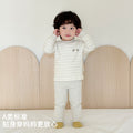 Baby thermal underwear set - soft fleece cotton high-waisted long johns with belly protection - two-piece set for boys and girls