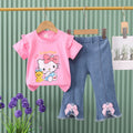 Summer boys' outfit  new baby summer clothes cute bow cat trendy style mid-to-large children's two-piece set