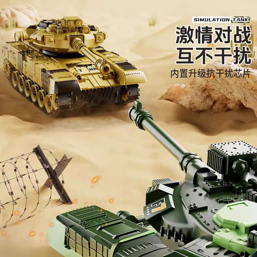 Kids' remote control tank toy - armored crawler model car with shooting cannon - electric vehicle - perfect birthday gift for boys