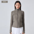 Fall and winternew arrival thin velvet yoga wear topsoutwear women's waist slimming look running heattechlong sleeves fitness wear daw178