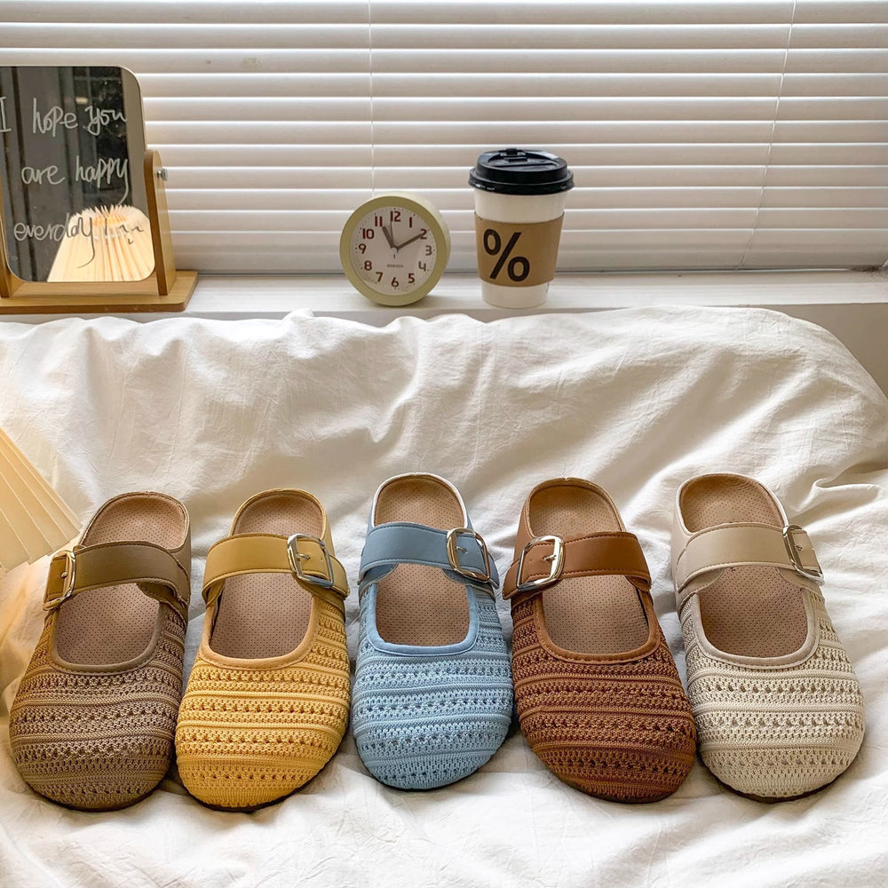 Thick sole hidden heel toe half slippers women's outwear 2026new arrivalsummercut out sandals slip-on birkenstock sandals