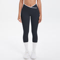 Naked-feel, figure-hugging, high-waisted yoga pants with a contrasting color block design. perfect for outdoor leisure, running, and quick-drying fitness workouts
