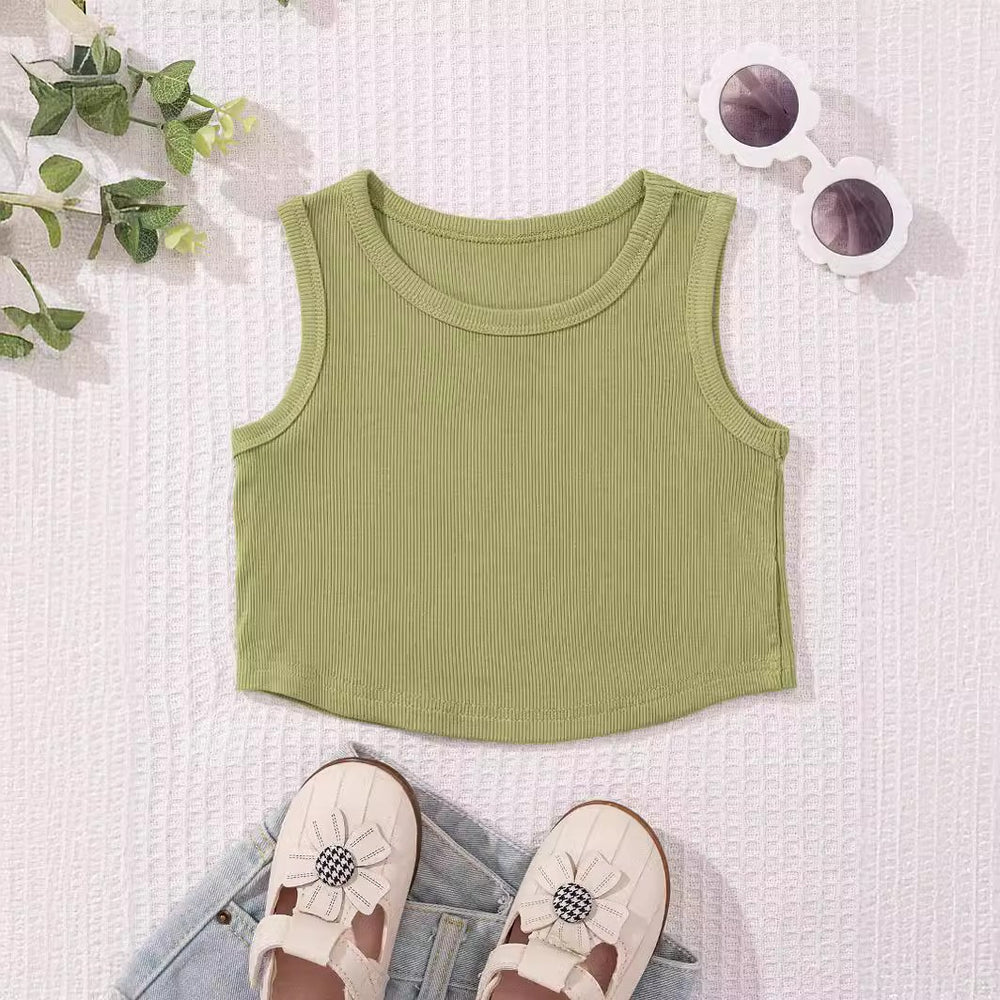 Children's summer tank top - stylish and cute girls' camisole - pink inner layer top for trendy infants and toddlers