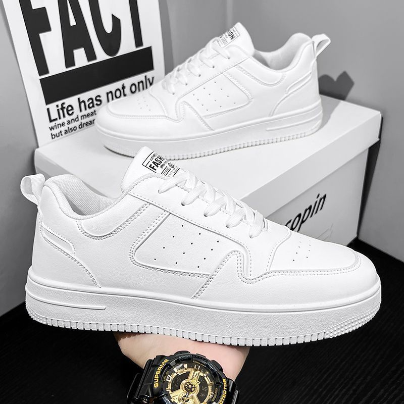 2025 new spring men's white sneakers breathable casual skate shoes athletic ins trendy low-top running shoes for men