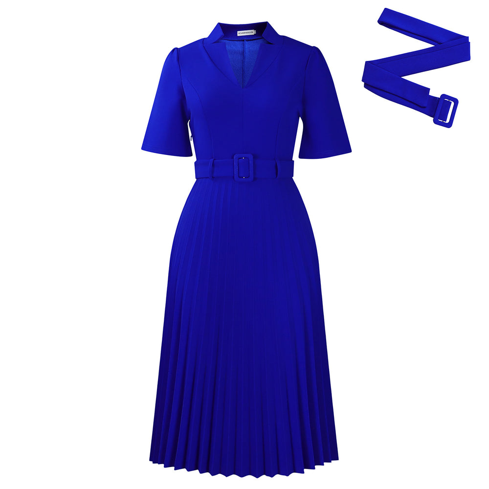 D563export cross-border women's summer new short-sleeved v neck pleated high waistfashionelegant waist african dress