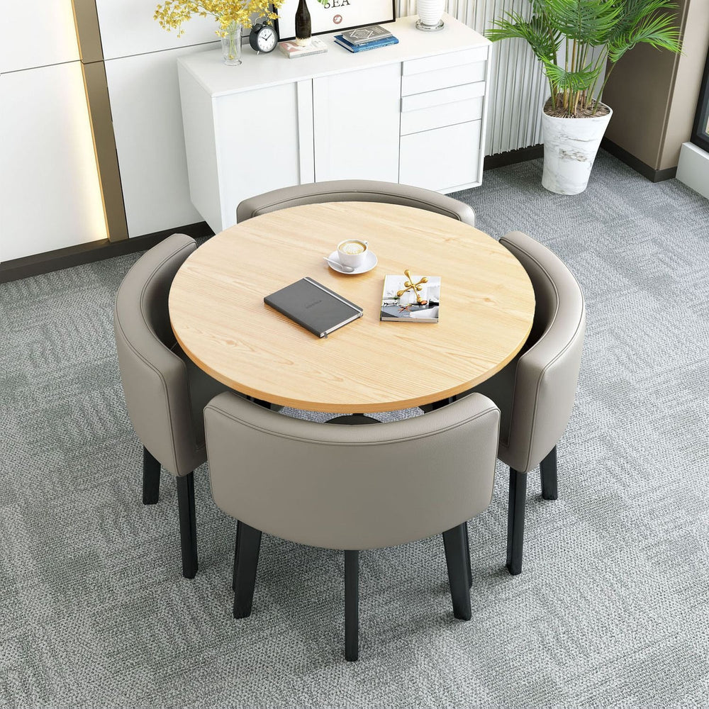 Collapsible dining table for home, small apartment, apartment, restaurant, shopfront negotiation table and chair set, reception round table