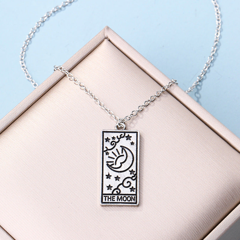 Wholesale alloy square pendants - new fashion jewelry for women, perfect for cross-border e-commerce: trendy letter, star, sun, and moon necklaces