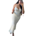 European and american cross-border women's spring  solid color sleeveless camisole sexy backless slim-fit maxi slip dress