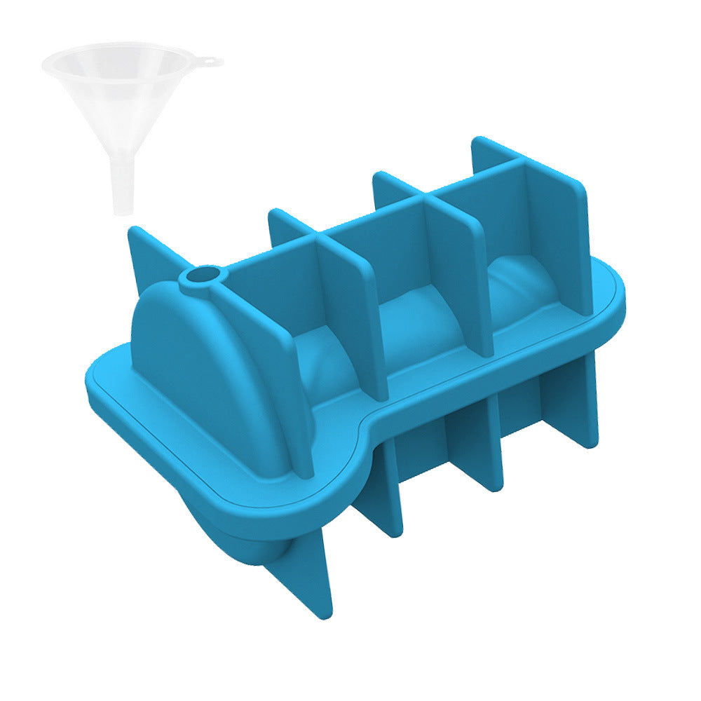 Cross-border explosion spoof creative silicone ice grid with funnel with cover easy demoulding KTV party, ice mold wholesale