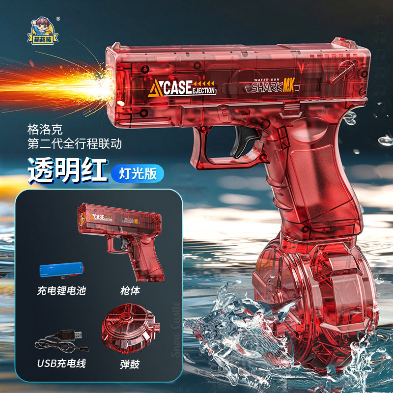 new arrival: summer automatic electric glock water gun with lights - outdoor toy for boys and girls, perfect for children's day gifts
