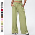 New arrival brushed yoga pants loosecasual drape wide leg flap pocket pants elastic drawstring running fitness sports pants