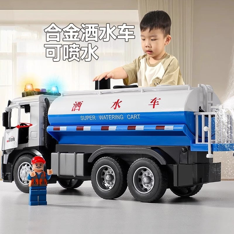 Kids' large water spraying fire truck toy - alloy construction vehicle educational toy car gift for boys ages 3-6