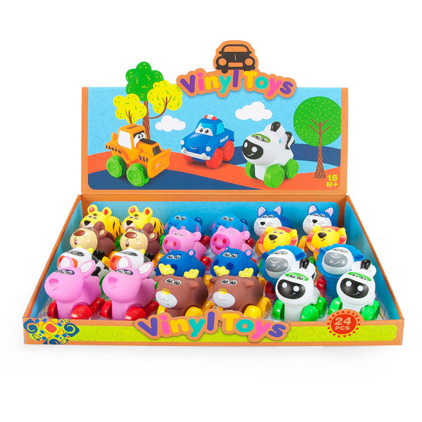 Cross-border  cartoon animal car boy drop-resistant vinyl sliding car boy toy car training institution