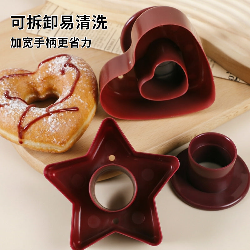 hot-selling donut molds - assorted floral donut press molds, hollow plastic cake & bread models, cookie cutters