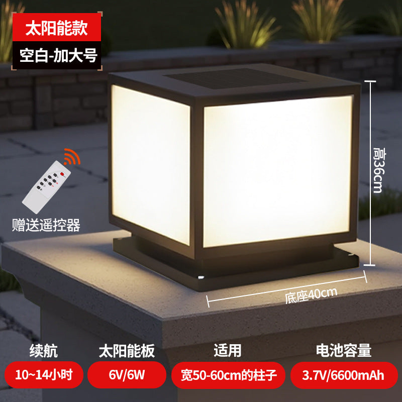 Solar powered pillar lights - outdoor waterproof garden lights - wired version - perfect for gardens, villas, gateways, and fences - creates a welcoming ambiance