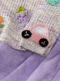 new arrival: girls' cute 3d floral textured top + casual pants two-piece set