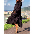 summer new arrival: women's long-sleeve, round neck, ruffle-trimmed dress - perfect for cross-border e-commerce and independent online stores