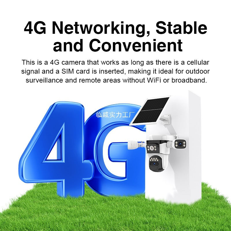 4G Kitty Hawk look O-KAM pro AOV solar camera three lens surveillance camera