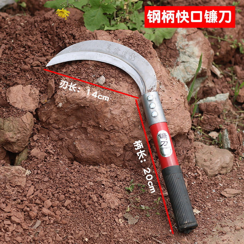 除草工具农用镰刀户外割草刀全钢割香蕉收割玉米专用镰刀厂家农具