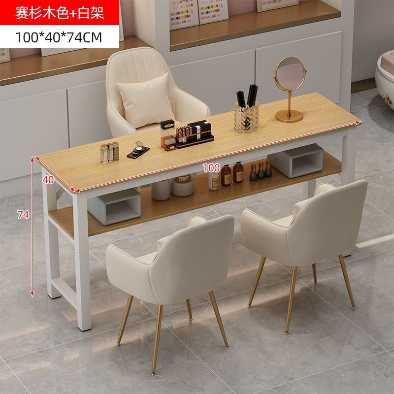 Nail art table nail art table and chair suit light luxury internet celebrity economical single japanese style imitation marble double single table