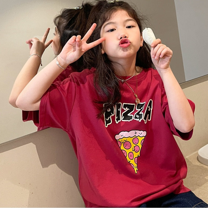 Girls' spring collection : new t-shirts for girls, middle and big kids, spring/autumn base layers, versatile tops for children, korean style