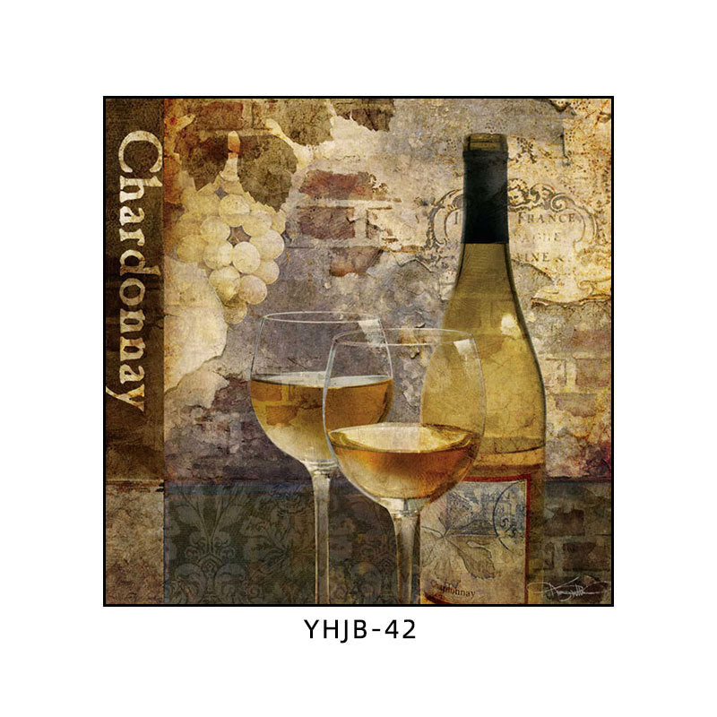 American bar decorative painting retro industrial style creative KTV box red wine glass hanging painting nostalgic wine mural