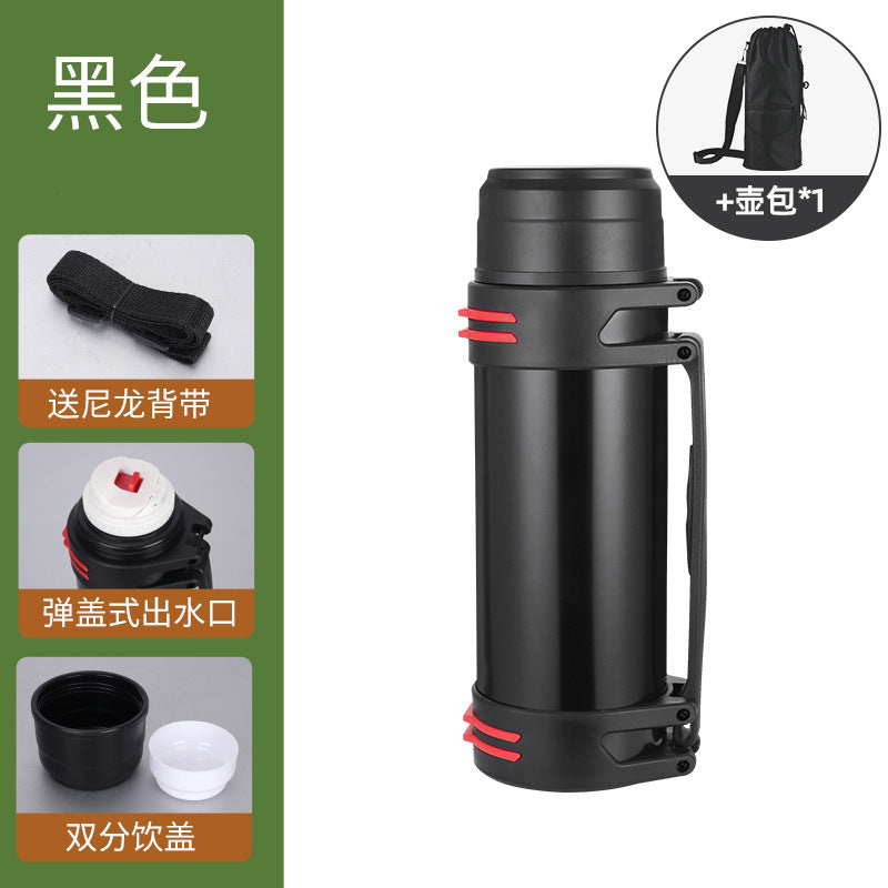 Large capacity stainless steel travel kettle 304 outdoor sports insulated hot and cold water bottle household thermos advertising gift