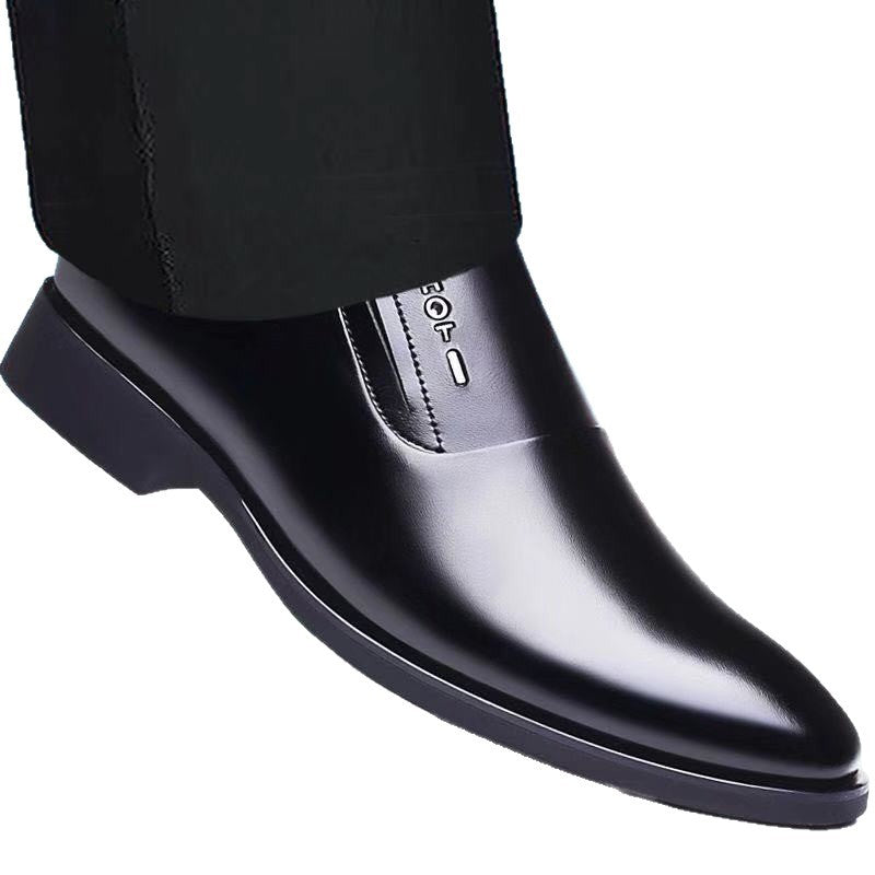 Men's leather shoes - spring new arrivals: business casual, formal, slip-on style. available in black, korean style, perfect for students and weddings