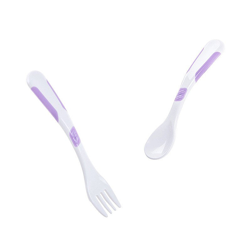 Manufacturer baby spoon baby spoon and fork combination newborn learning to eat kids feeding water food tableware oem export