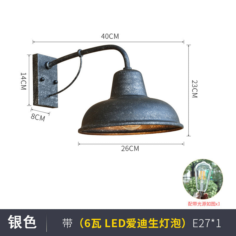 Cross-border outdoor retro wall lamp wrought iron nostalgic American simple exterior wall door front lamp garden outdoor balcony garden lamp