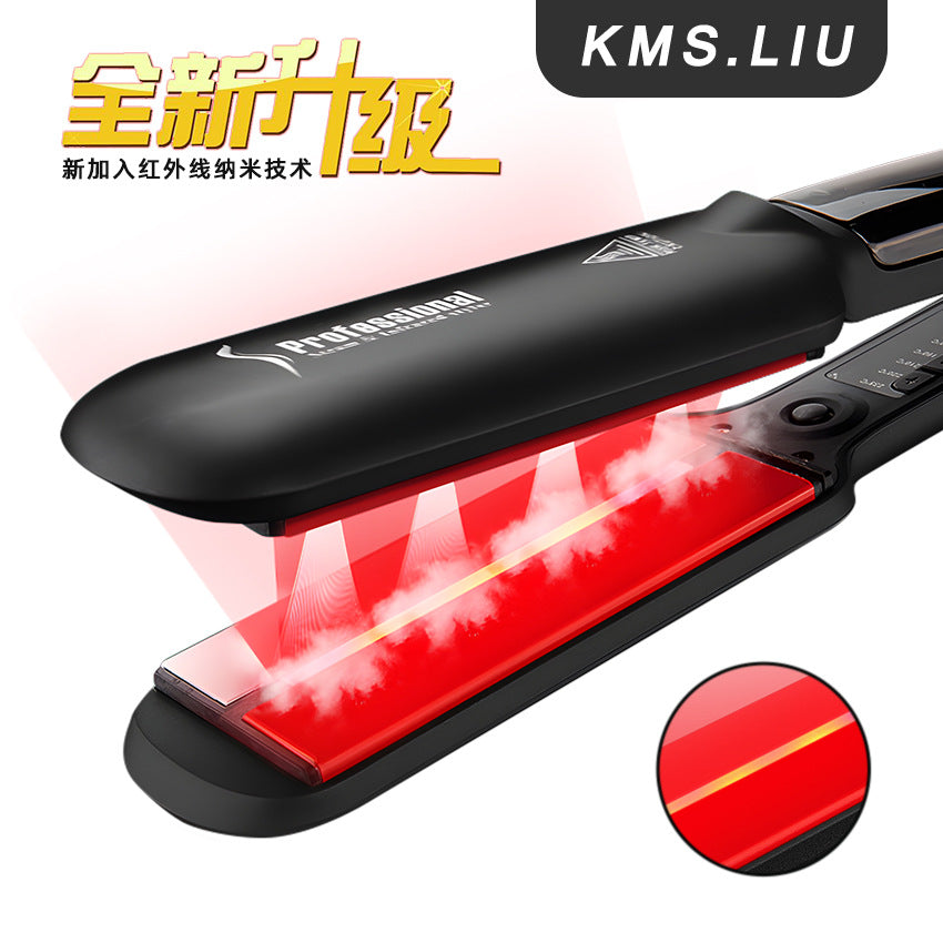 Cross-border steam hair straightener Infrared hair straightener Splint Curling iron 2-in-1 straight roll dual-purpose multi-functional straight plate clip