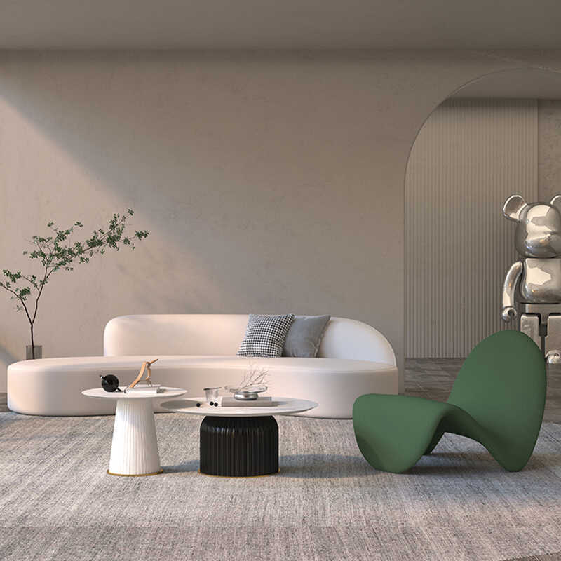 Nordic light luxury curved sofa beauty salon clothing store rest area reception negotiation table and chair set - minimalist modern style