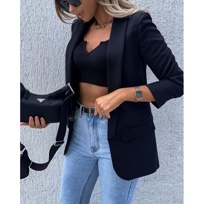 e-commerce independent site,  autumn/winter new arrivals, long-sleeved fashionable and sexy printed blazer