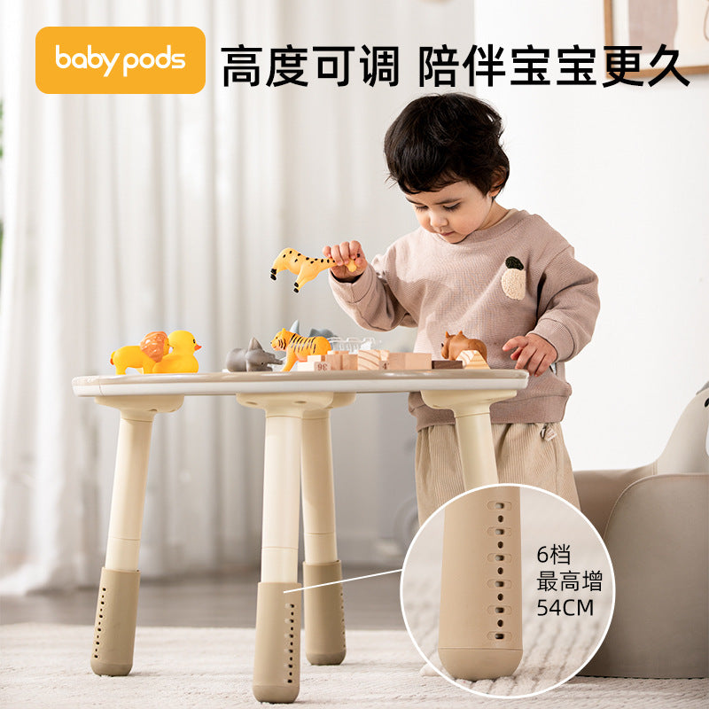 BabyPods Peanut Table Children's Writing Desk Chair Infant Early Education Learning Toys Baby Table and Chair Set