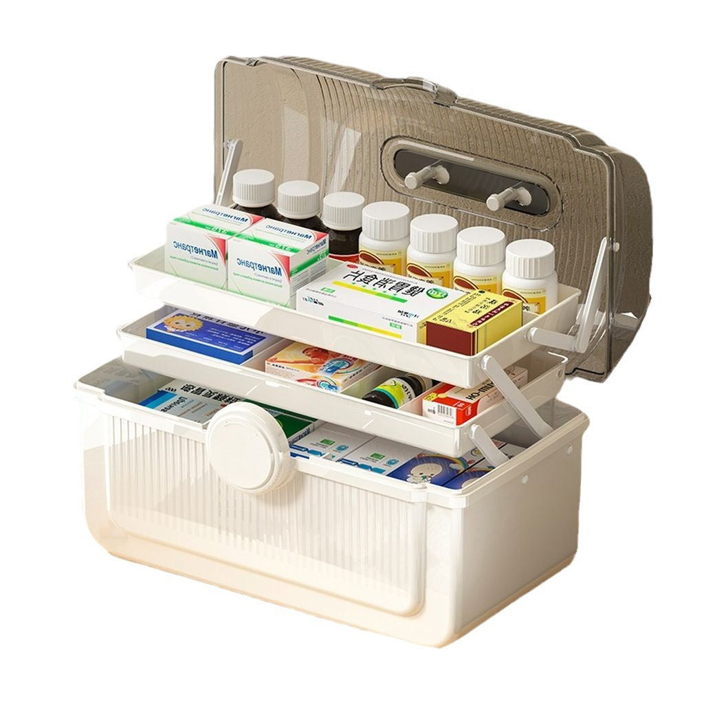 Medicine box storage box household portable multi-layer medical box home version medicine box large capacity transparent medicine storage box