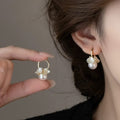 Forest style super fairy flower pearl earrings earrings for women niche style design accessible luxury earrings high-end retro elegant earrings