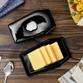 Personalized creative ceramic butter dish, european-style tableware with lid, butter dish for desserts and sweets, square ceramic plate