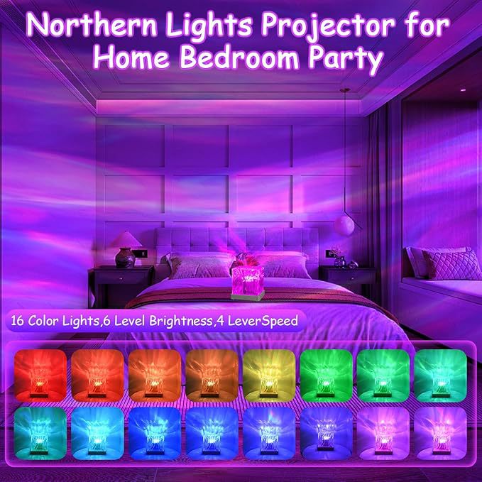 Influencer-approved smart bluetooth desk lamp speaker - ripple effect ambient light, romantic bedroom decor, remote control, rotating ripple speaker lamp