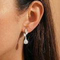 Amazon foreign trade new year wedding zircon teardrop earrings pearl pendant bridal stud earrings elegant gift for women
