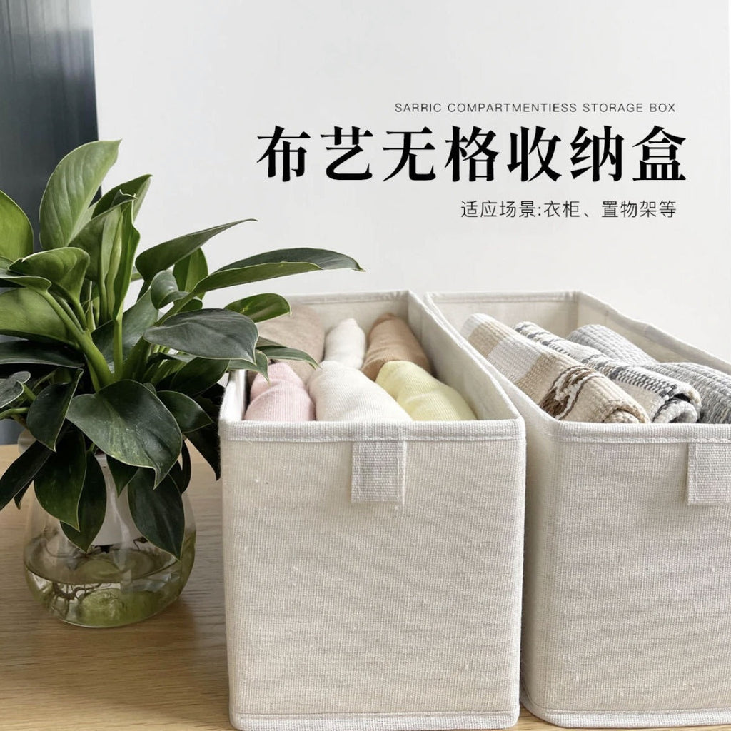 Clothing storage cabinet foldable storage socks underwear removable fabric cotton and linen finishing portable storage box