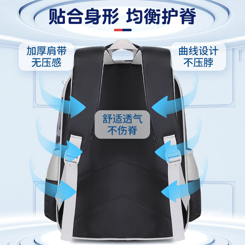 Ready-to-ship cross-border backpack set for grades 3-6. this two-piece backpack features a textured, glossy 3d leather design, perfect for elementary school students and designed to reduce the burden of carrying books