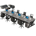 Office desk and chair set - modern minimalist computer desk for 4-6 person workstations with partition