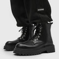 Side zipper boots men's high-top british style leather black workwear motorcycle boots spring height-increasing high-top short boots