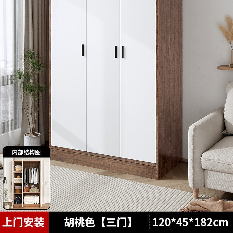 Wardrobe household bedroom small apartment simple wardrobe storage cabinet room wooden rental room economical hanging wardrobe
